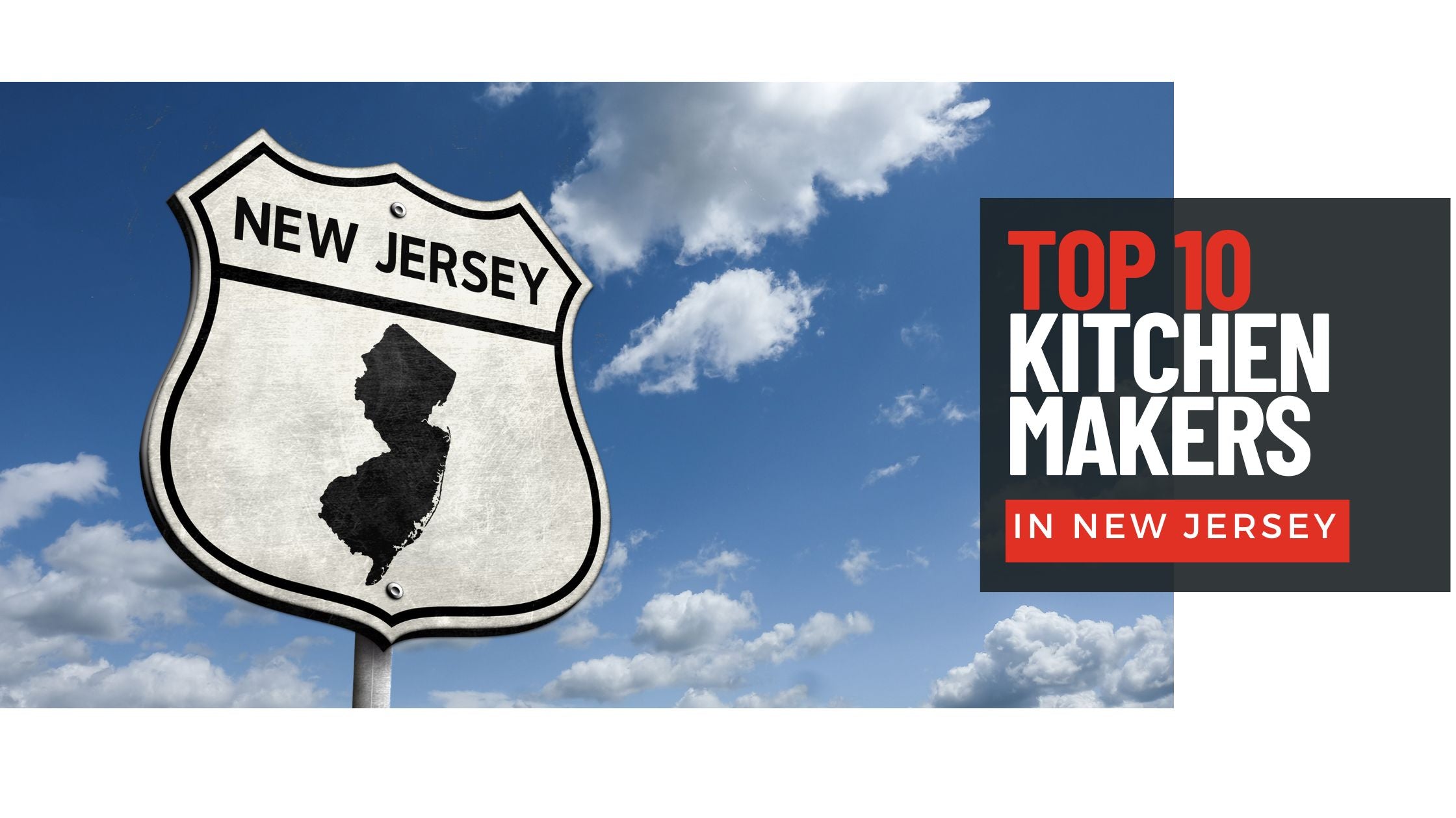 Top 10 kitchen makers in New Jersey banner with modern kitchen background — Berta Store guide.