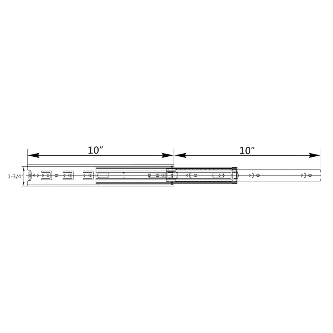 10 Pairs - 10-Inch Full Extension Ball Bearing Drawer Slides - Berta Store 