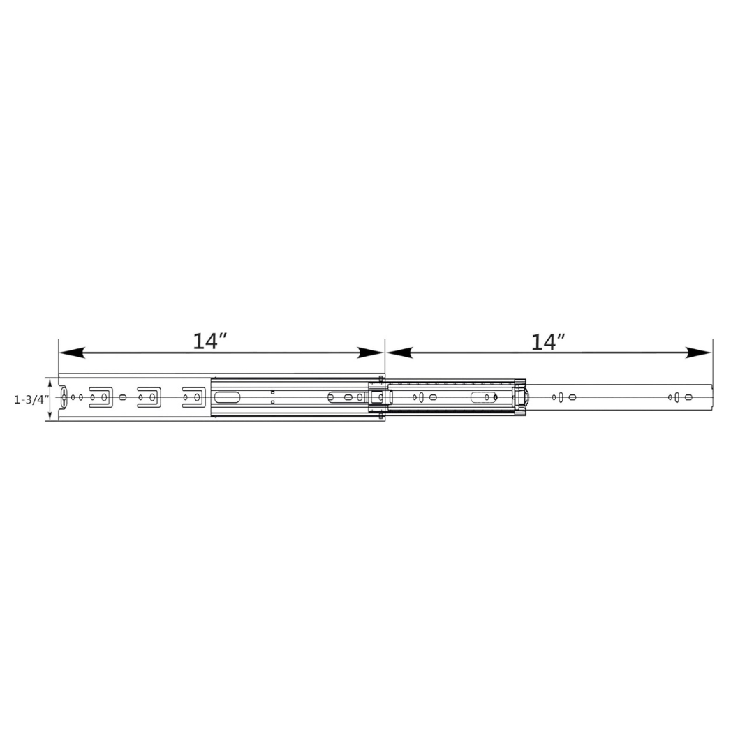 10 Pairs - 14-Inch Full Extension Ball Bearing Drawer Slides with Screws - Berta 