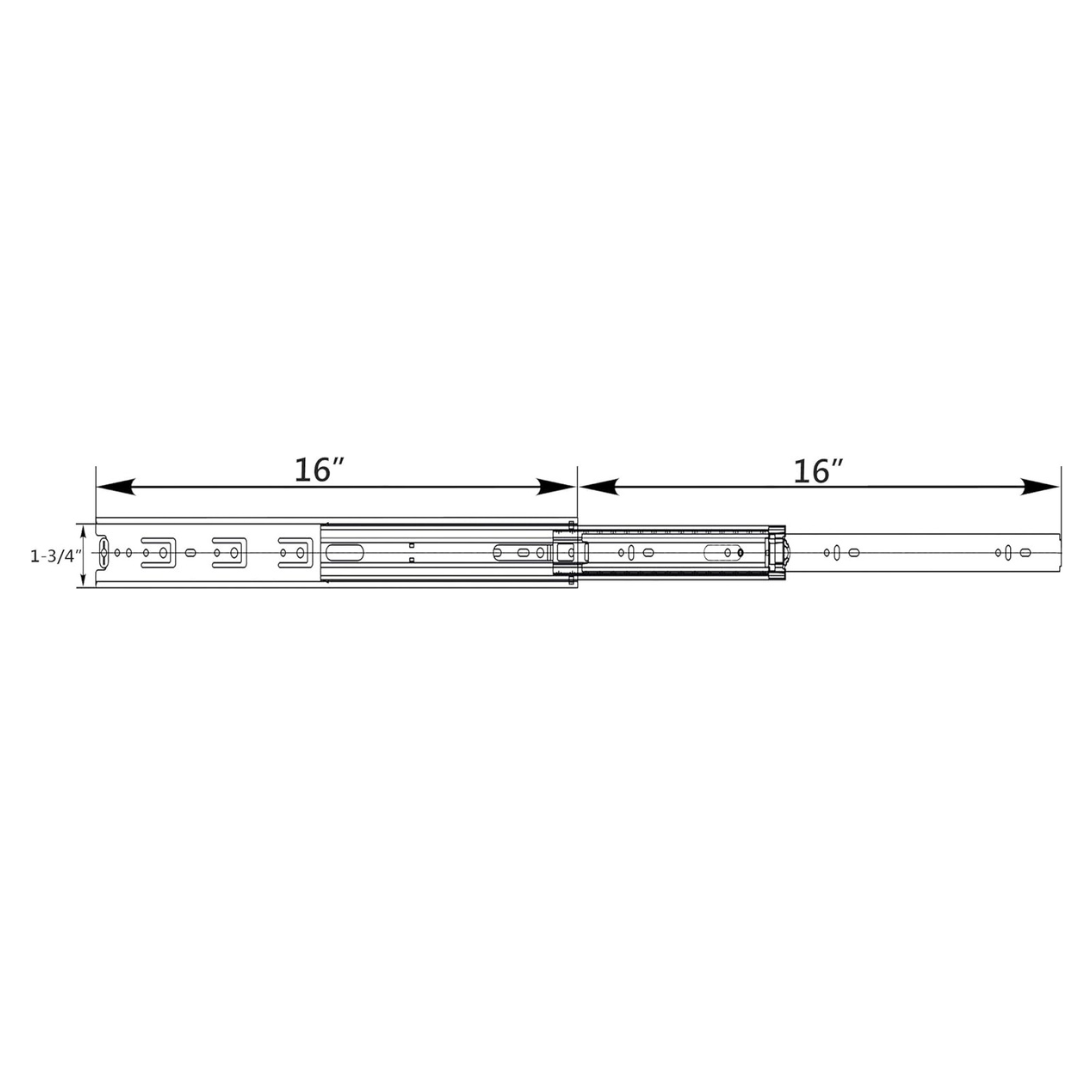 10 Pairs - 16-Inch Full Extension Ball Bearing Drawer Slides with Screws - Berta 