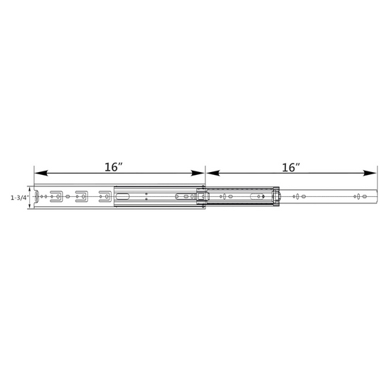 10 Pairs - 16-Inch Full Extension Ball Bearing Drawer Slides with Screws - Berta 
