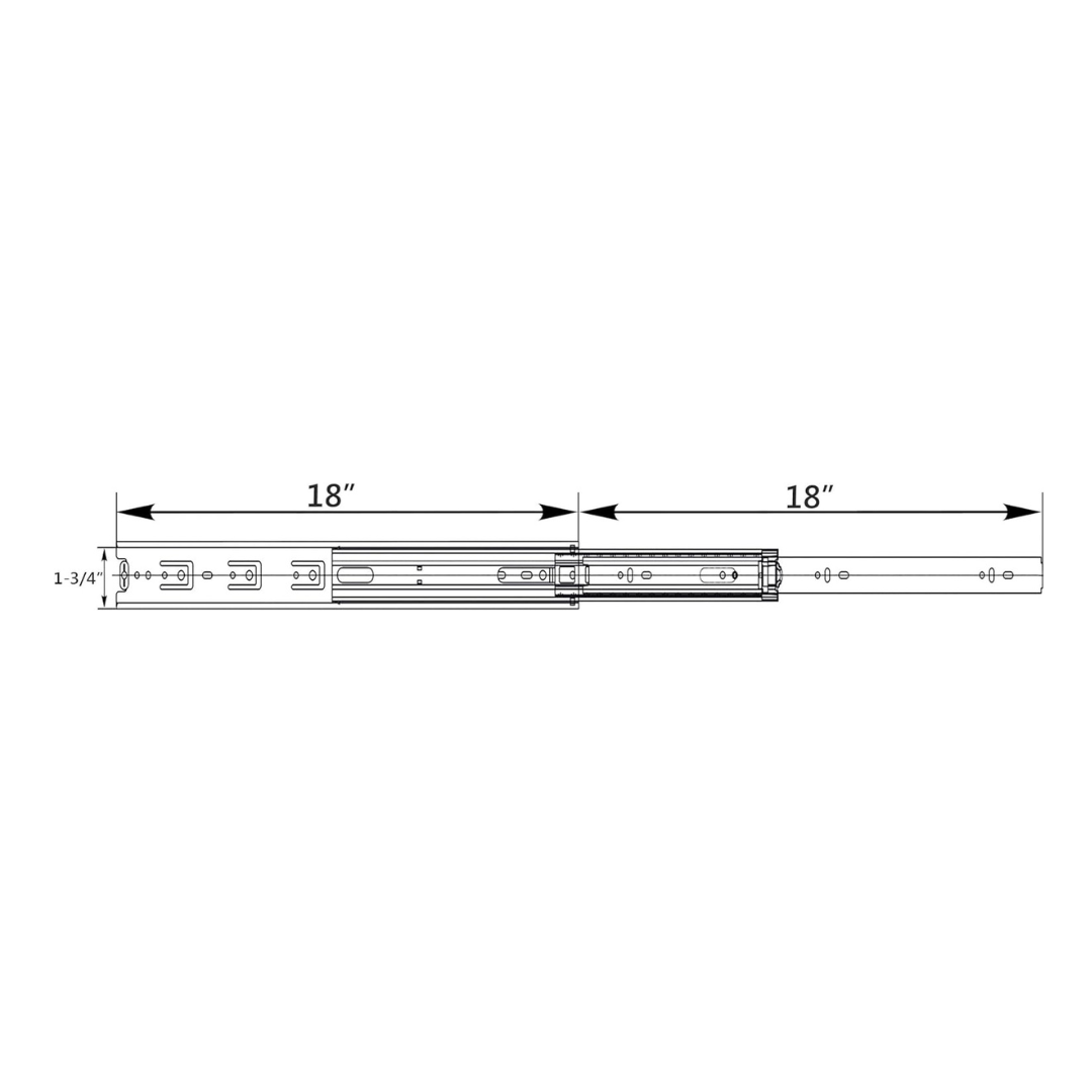 10 Pairs - 18-Inch Full Extension Ball Bearing Drawer Slides with Screws - Berta 