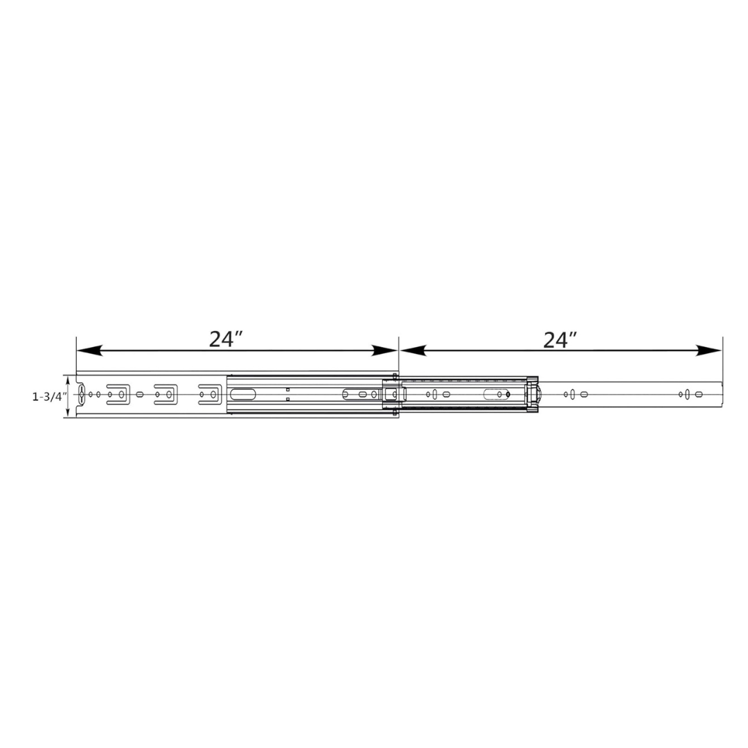10 Pairs - 24-Inch Full Extension Ball Bearing Drawer Slides with Screws - Berta 