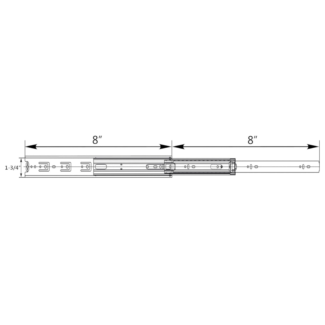 10 Pairs - 8-Inch Full Extension Ball Bearing Drawer Slides - Berta Store 