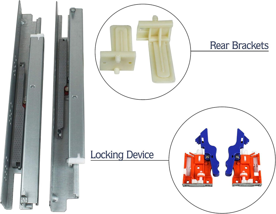 10 Pairs - Soft-Close Undermount Drawer Slides - Berta Store 
