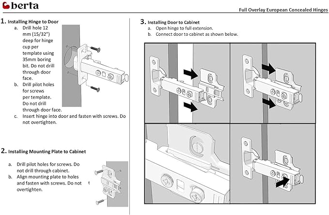 20 Pcs 110° Soft Close Cabinet Hinges – Full Overlay, Frameless, Clip-On - Berta 