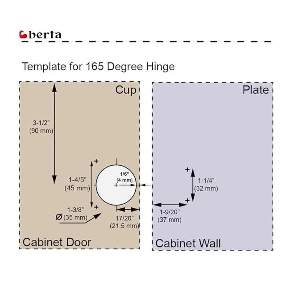 20 Pcs 165° Lazy Susan Self-Close Hinges for Corner Kitchen Cabinets - Berta Store 