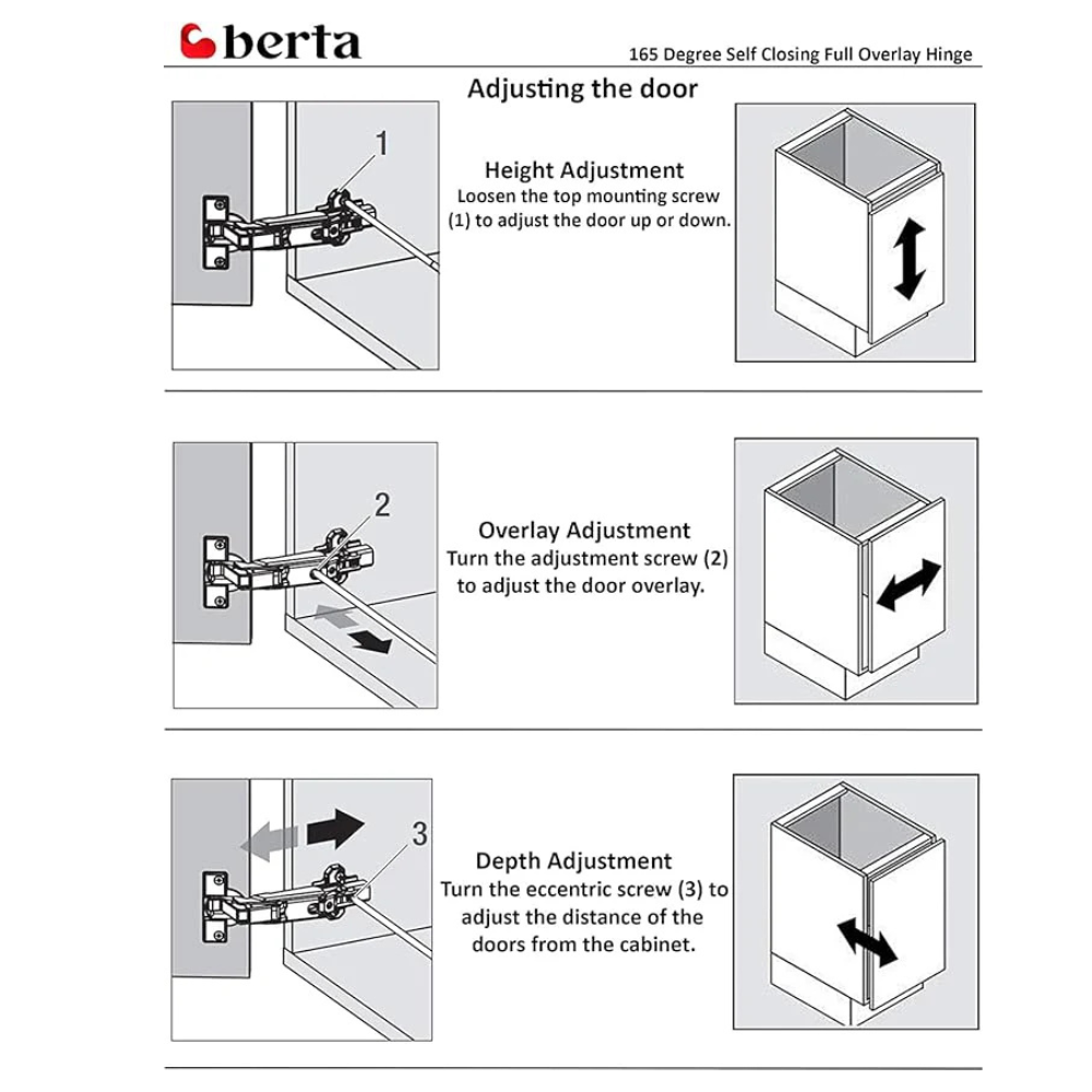 20 Pcs 165° Lazy Susan Self-Close Hinges for Corner Kitchen Cabinets - Berta Store 