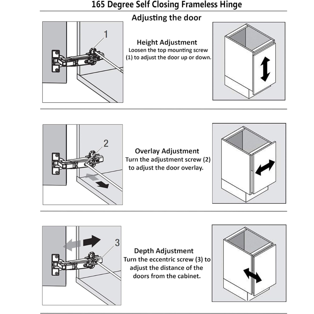 20 Pcs 165° Soft Close Hinges – Full Overlay Frameless for Kitchen & Wardrobe - Berta Store 