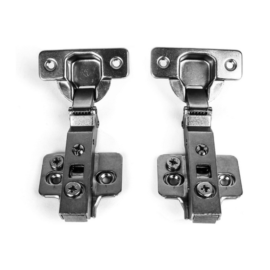 20 Pcs - Full Overlay Frameless Soft Close 3D Adjustable Corner Clip-On Cabinet Door Hinges with Mounting Screws - Berta 