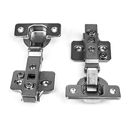 20 Pcs - Full Overlay Frameless Soft Close 3D Adjustable Corner Clip-On Cabinet Door Hinges with Mounting Screws - Berta 