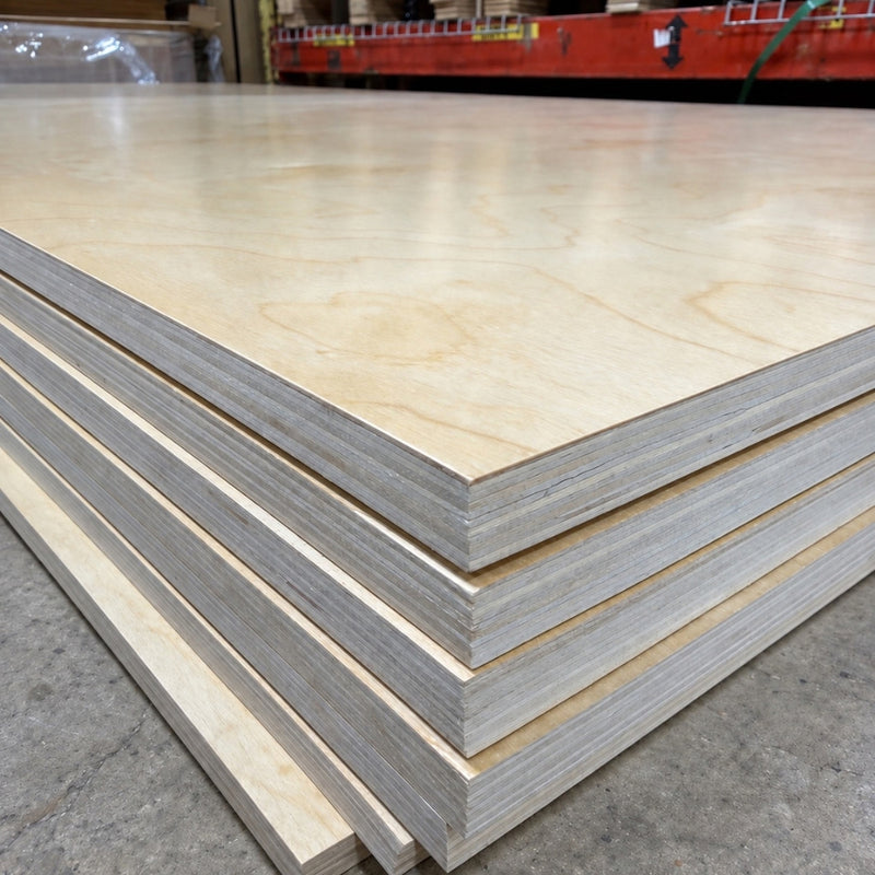 Prefinished Birch plywood 4x8 panel with natural UV-finished surface