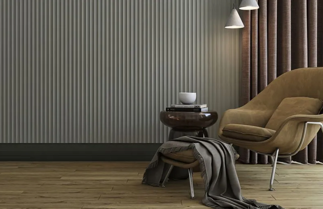 5-7/10 in. x 110-1/5 in. x 7/10 in. WaveForm MDF Wall Panel - Berta 