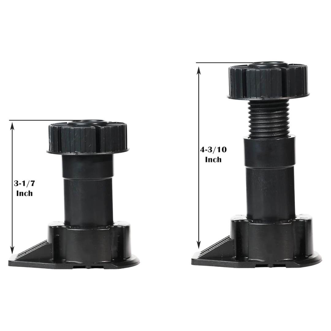 Adjustable Cabinet Leveler Legs – 3" to 4.3" Height Range - Berta Store 