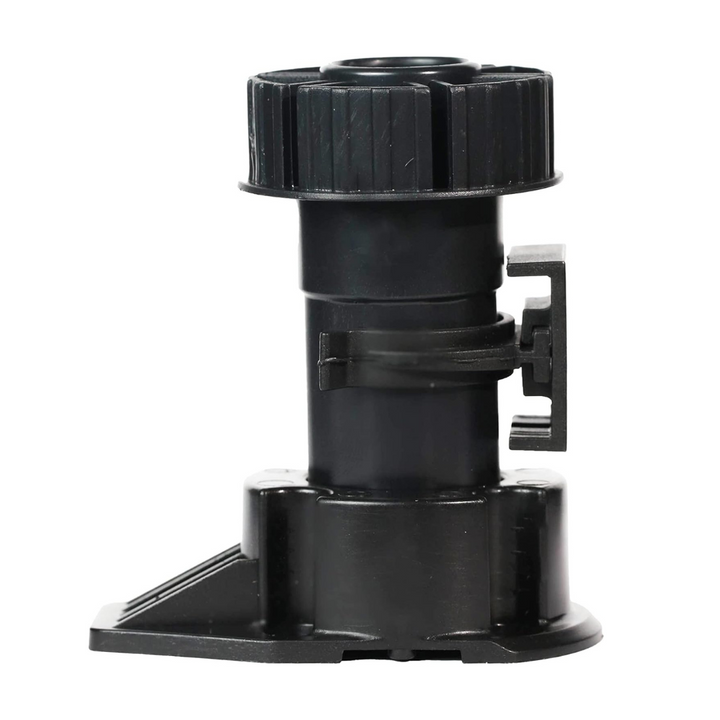 Black adjustable cabinet leveling foot, 80–110 mm model