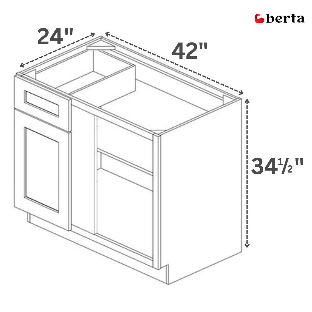 Base Blind Corner Cabinets - Classic Shaker Pre-Assembled - Berta 