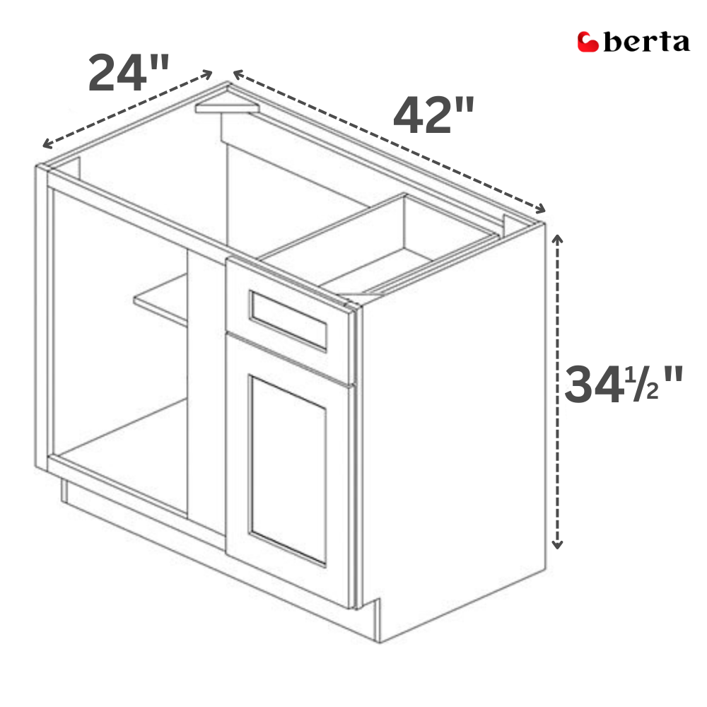 Base Blind Corner Cabinets - Classic Shaker Pre-Assembled - Berta 