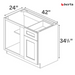 Base Blind Corner Cabinets - Classic Shaker Pre-Assembled - Berta 
