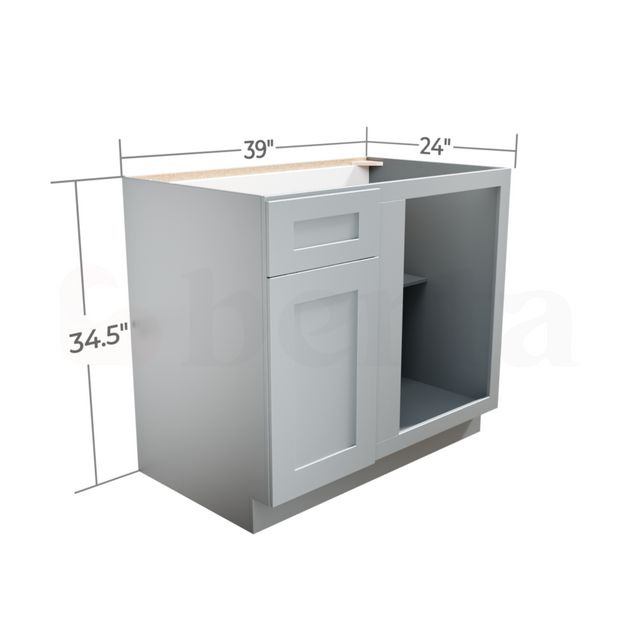 Base Blind Corner Cabinets - Classic Shaker Pre-Assembled - Berta 