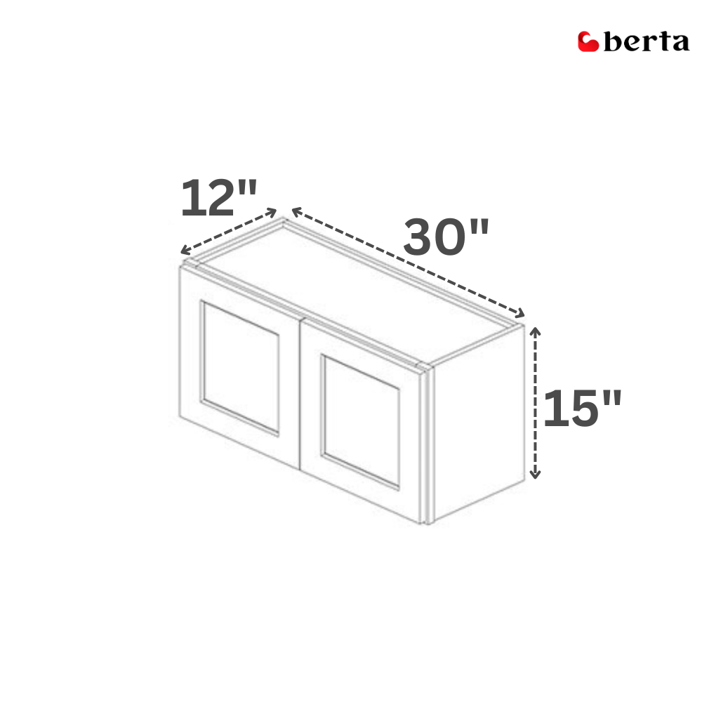 Bridge Wall Cabinets - Classic Shaker Pre-Assembled - Berta 