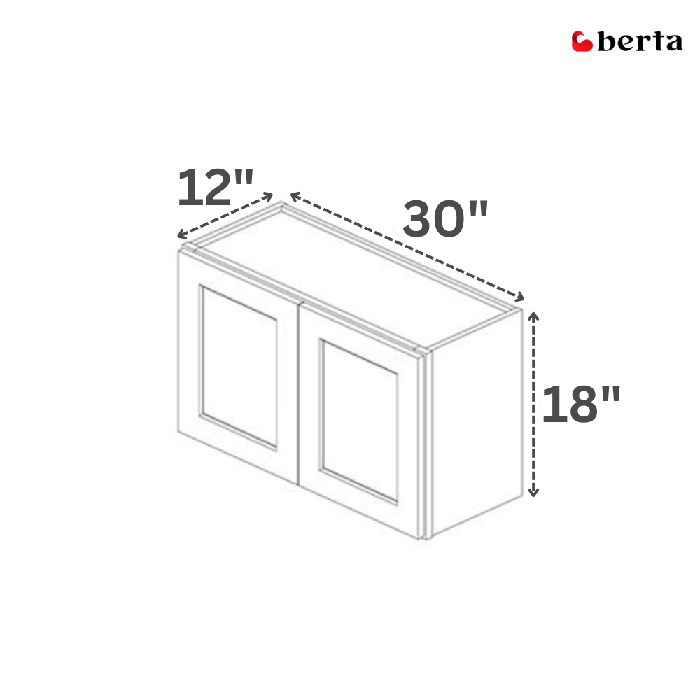 Bridge Wall Cabinets - Classic Shaker Pre-Assembled - Berta 