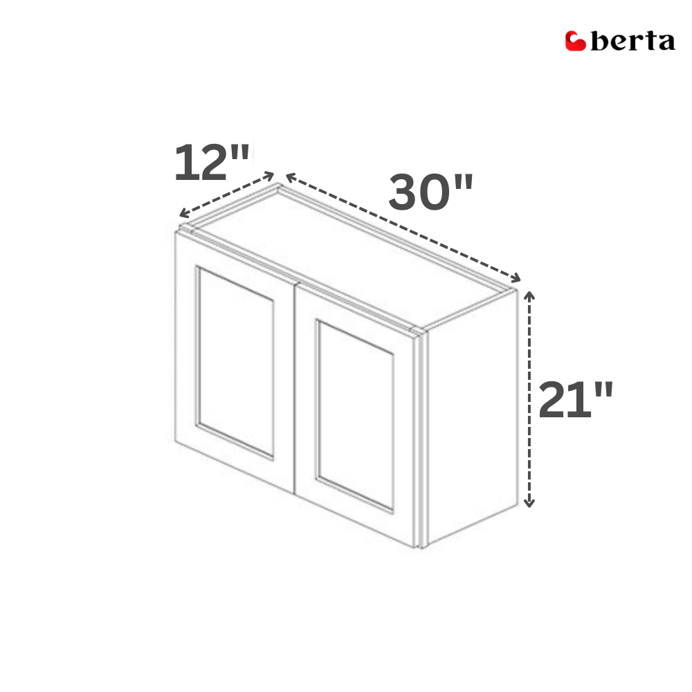 Bridge Wall Cabinets - Classic Shaker Pre-Assembled - Berta 