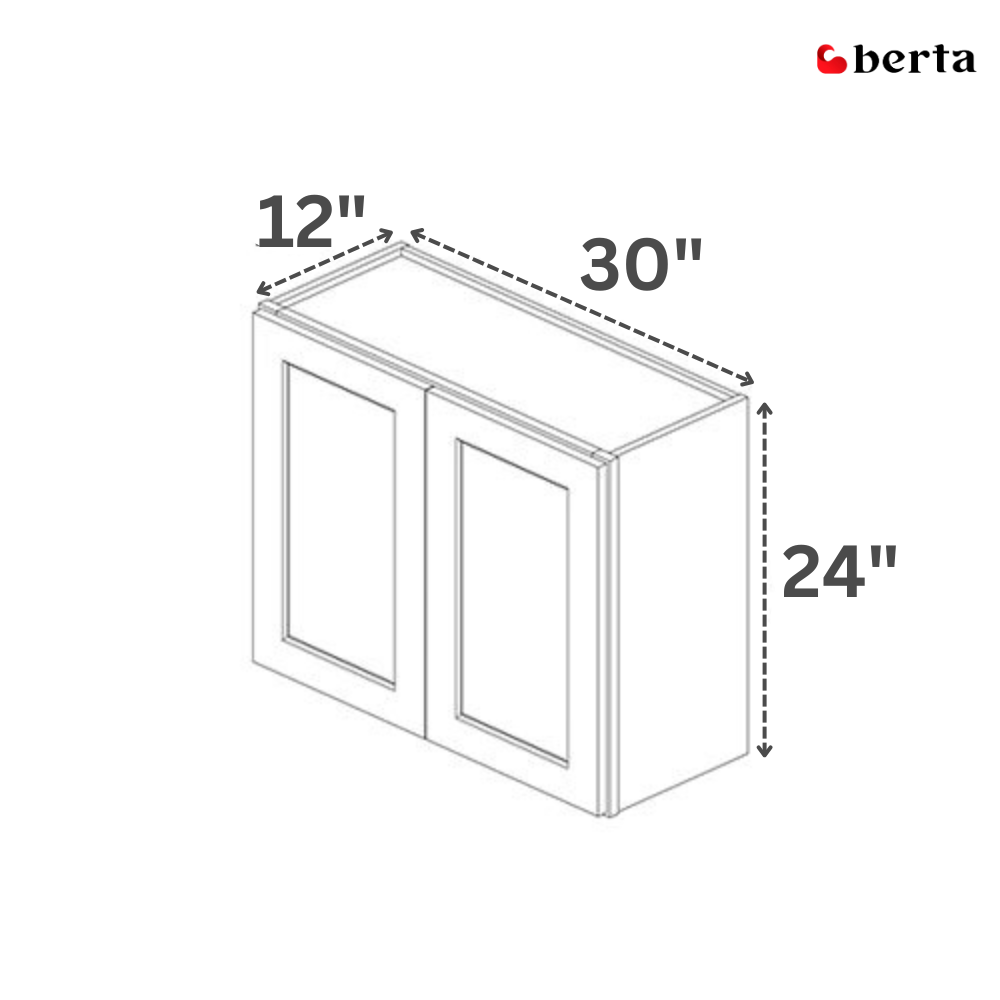 Bridge Wall Cabinets - Classic Shaker Pre-Assembled - Berta 