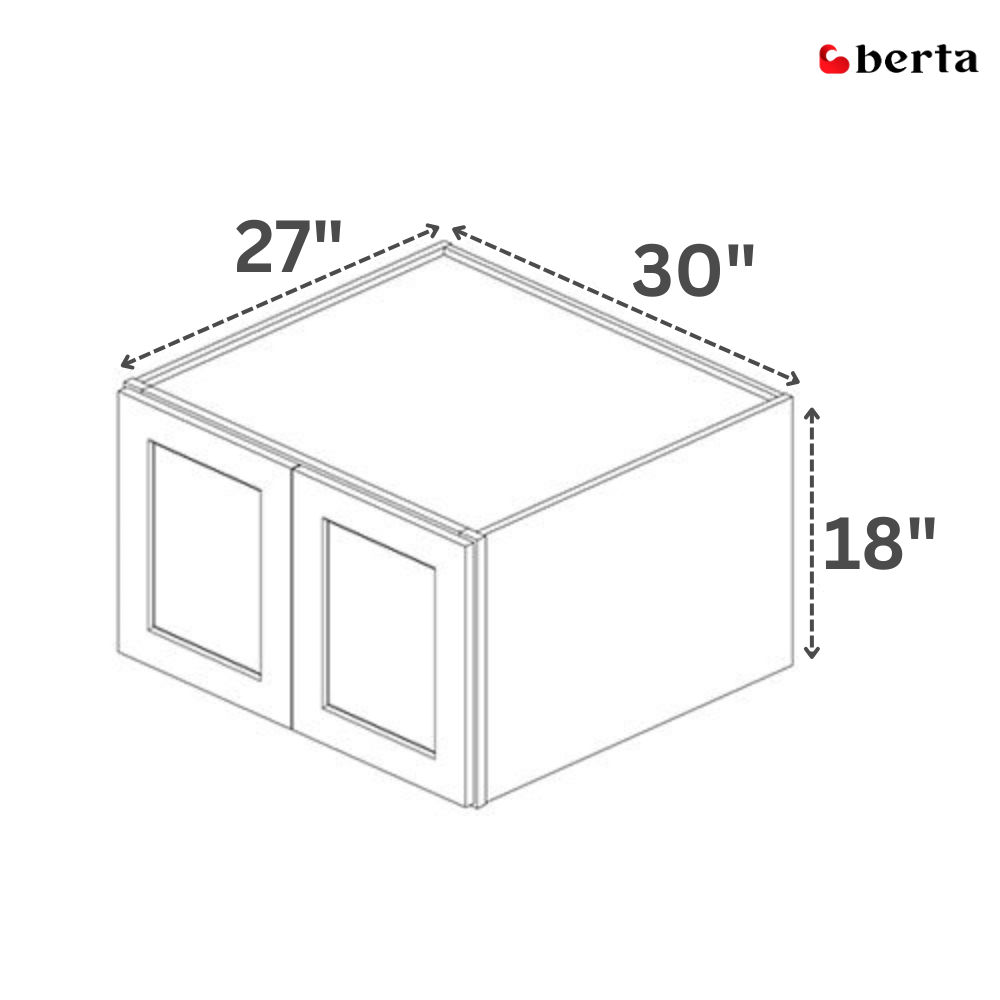 Bridge Wall Cabinets - Classic Shaker Pre-Assembled - Berta 