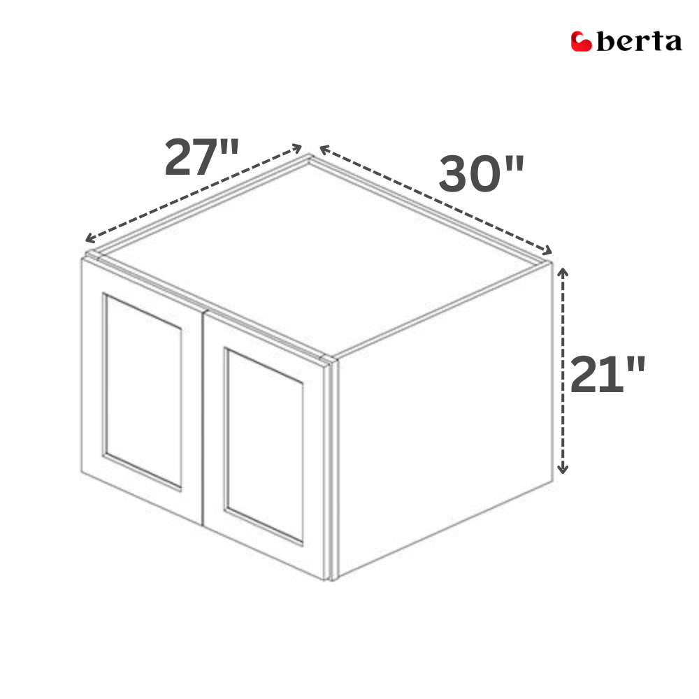Bridge Wall Cabinets - Classic Shaker Pre-Assembled - Berta 
