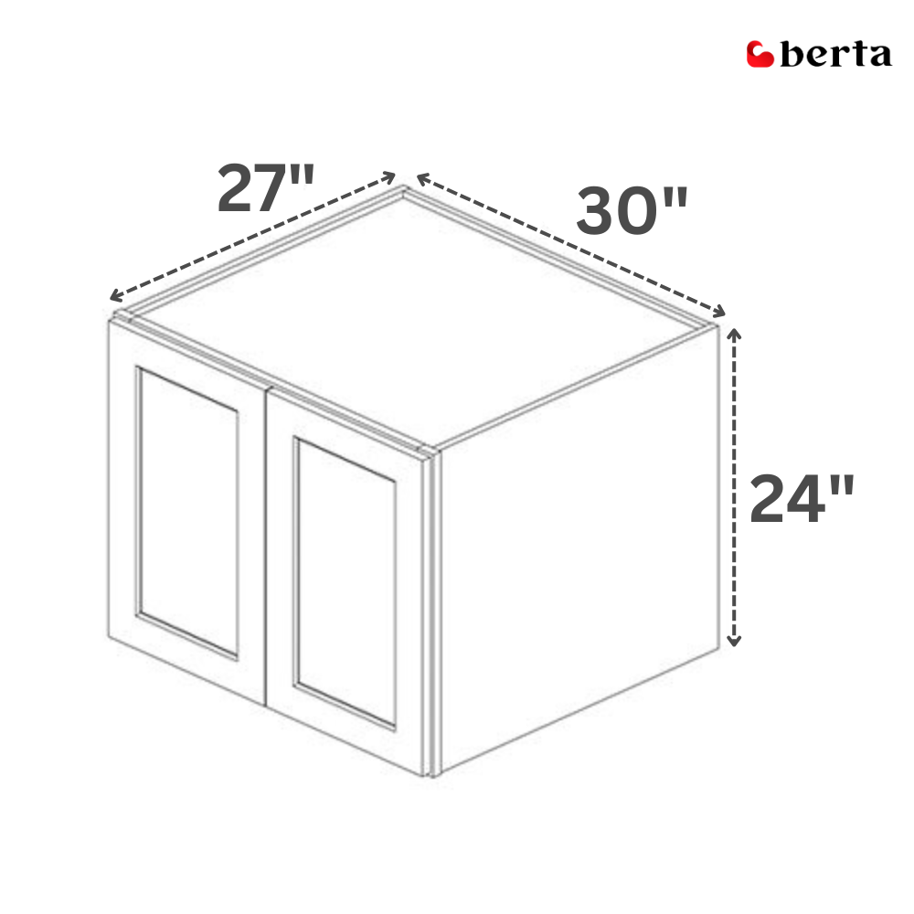Bridge Wall Cabinets - Classic Shaker Pre-Assembled - Berta 
