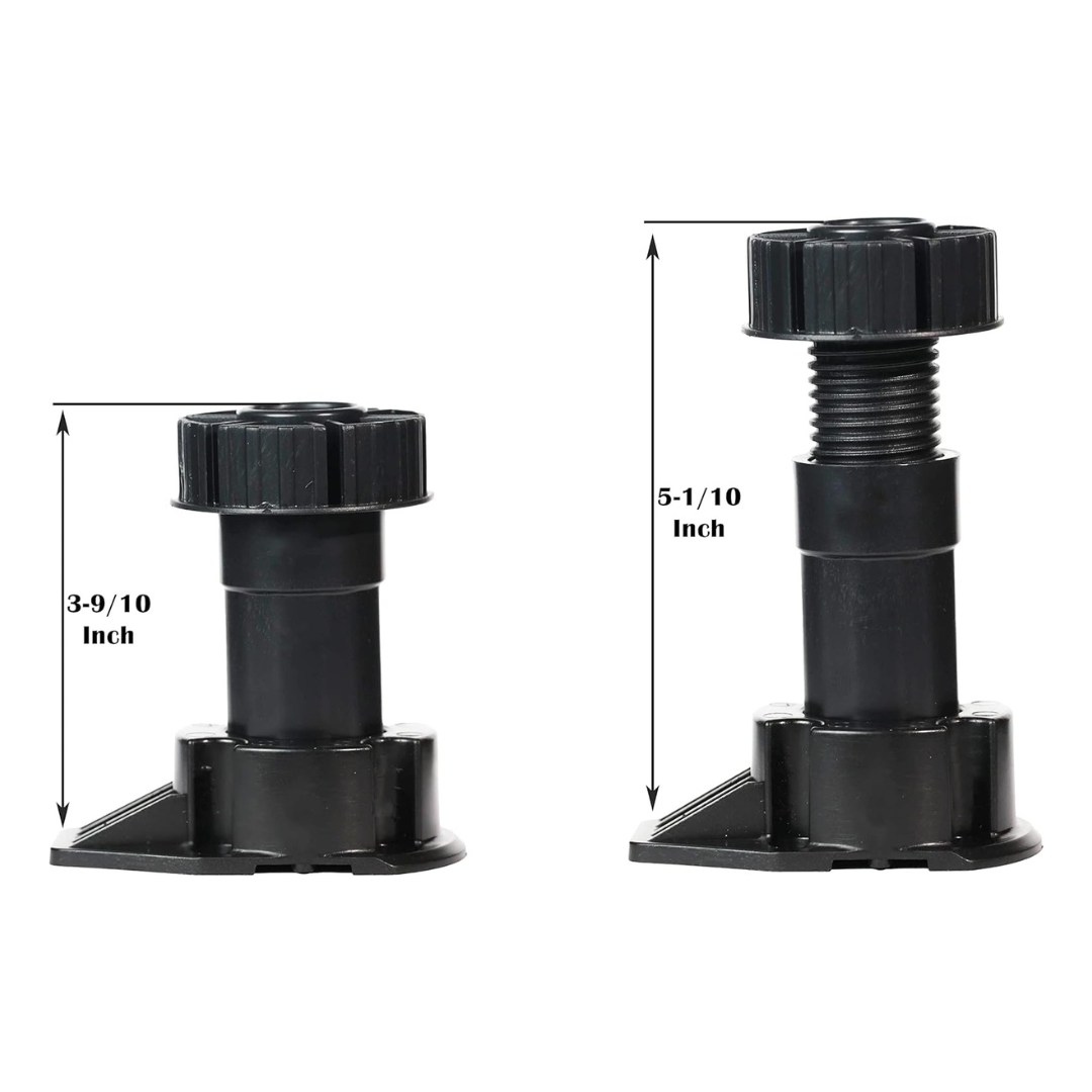 Cabinet Leveler Legs - 330 lb Capacity, Adjustable Height from 4" to 5 1/10" (100-130 mm) - Berta 