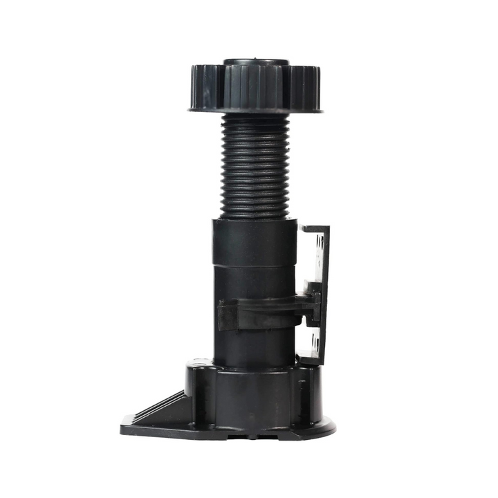 Black adjustable cabinet leg, 100–130 mm model