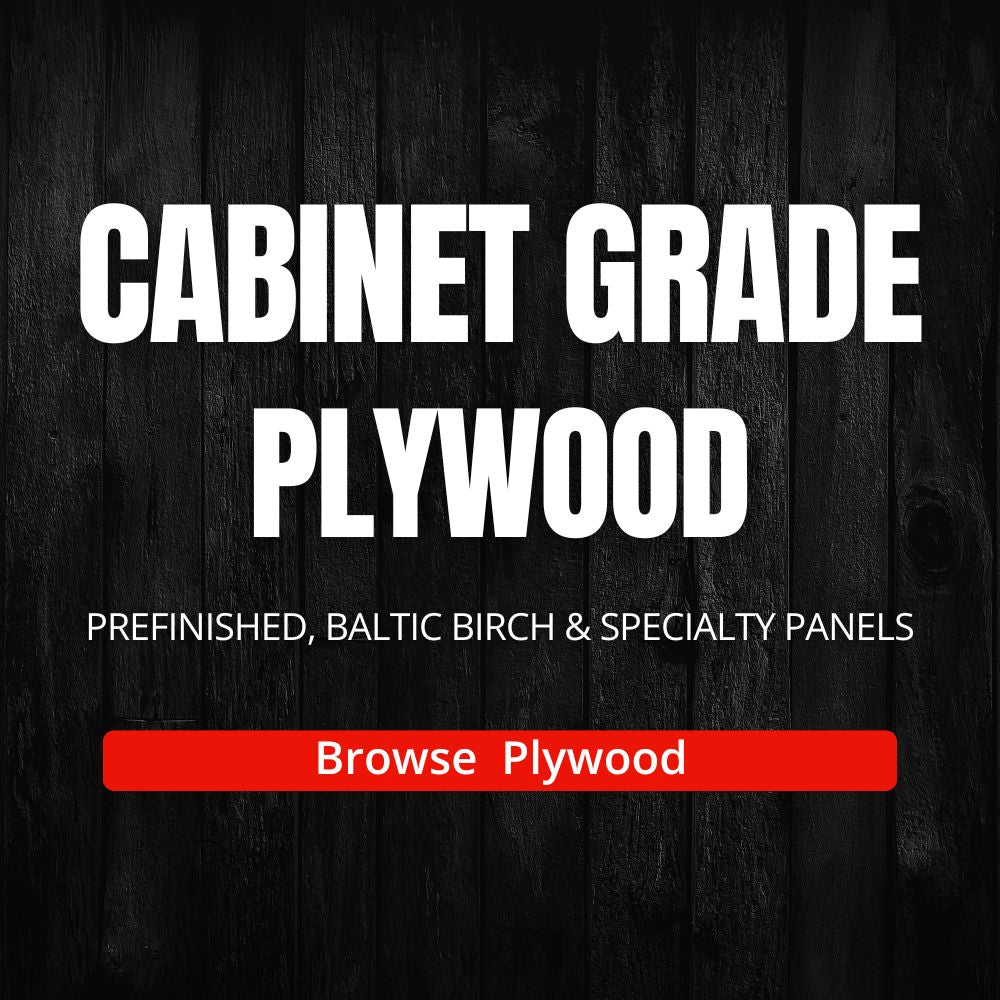 Cabinet-grade plywood sheets including prefinished panels and Baltic birch