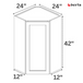 Corner Diagonal Wall Cabinets - Classic Shaker Pre-Assembled - Berta 