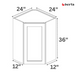 Corner Diagonal Wall Cabinets - Classic Shaker Pre-Assembled - Berta 