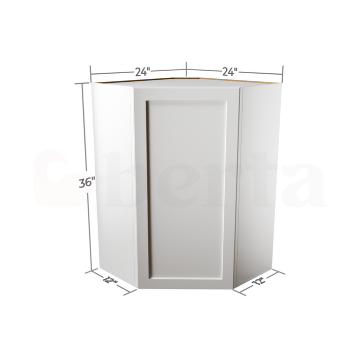 Corner Diagonal Wall Cabinets - Classic Shaker Pre-Assembled - Berta Store