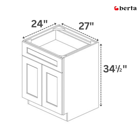 Double Door Base Cabinets - Classic Shaker Pre-Assembled - Berta 
