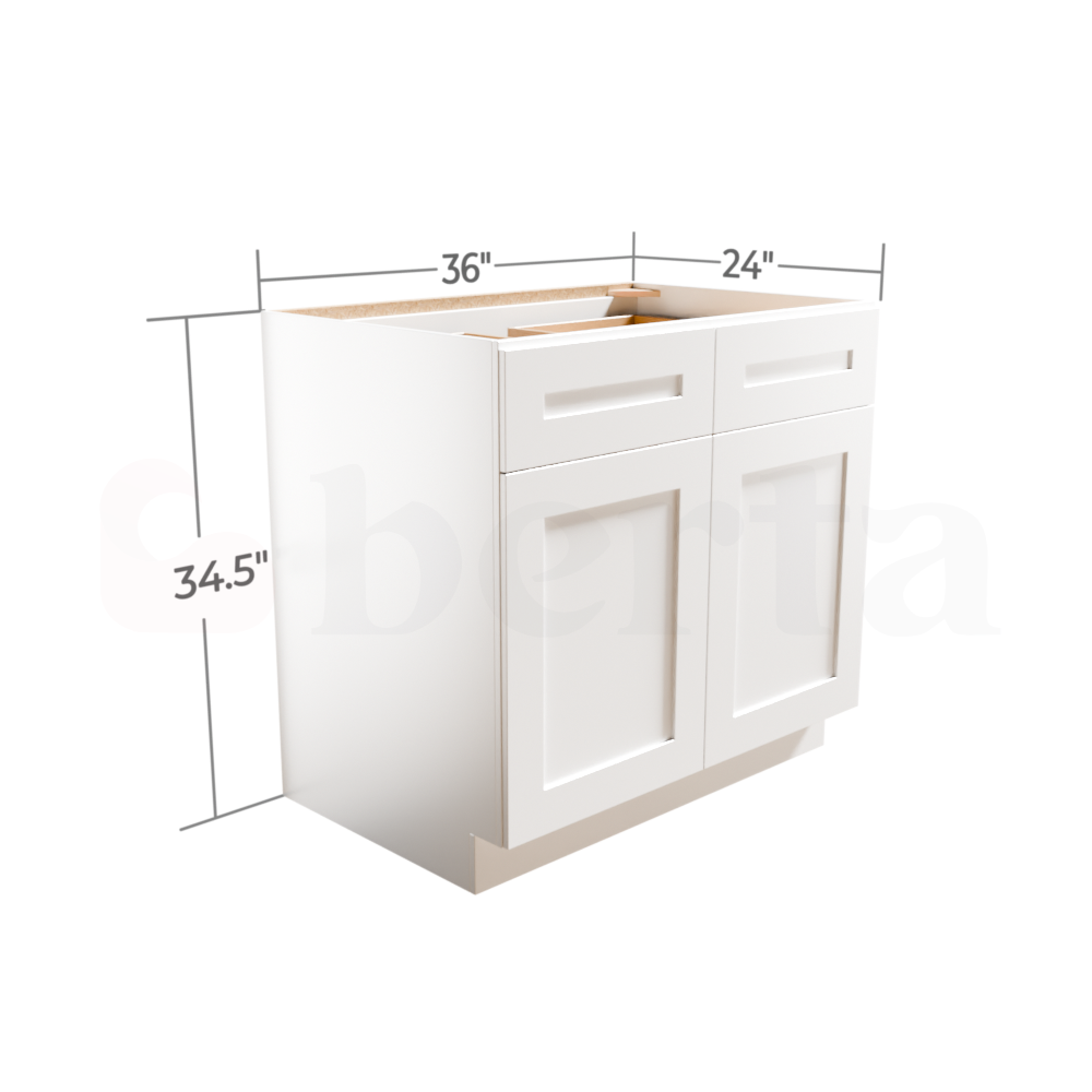 Double Door Base Cabinets - Classic Shaker Pre-Assembled - Berta Store 