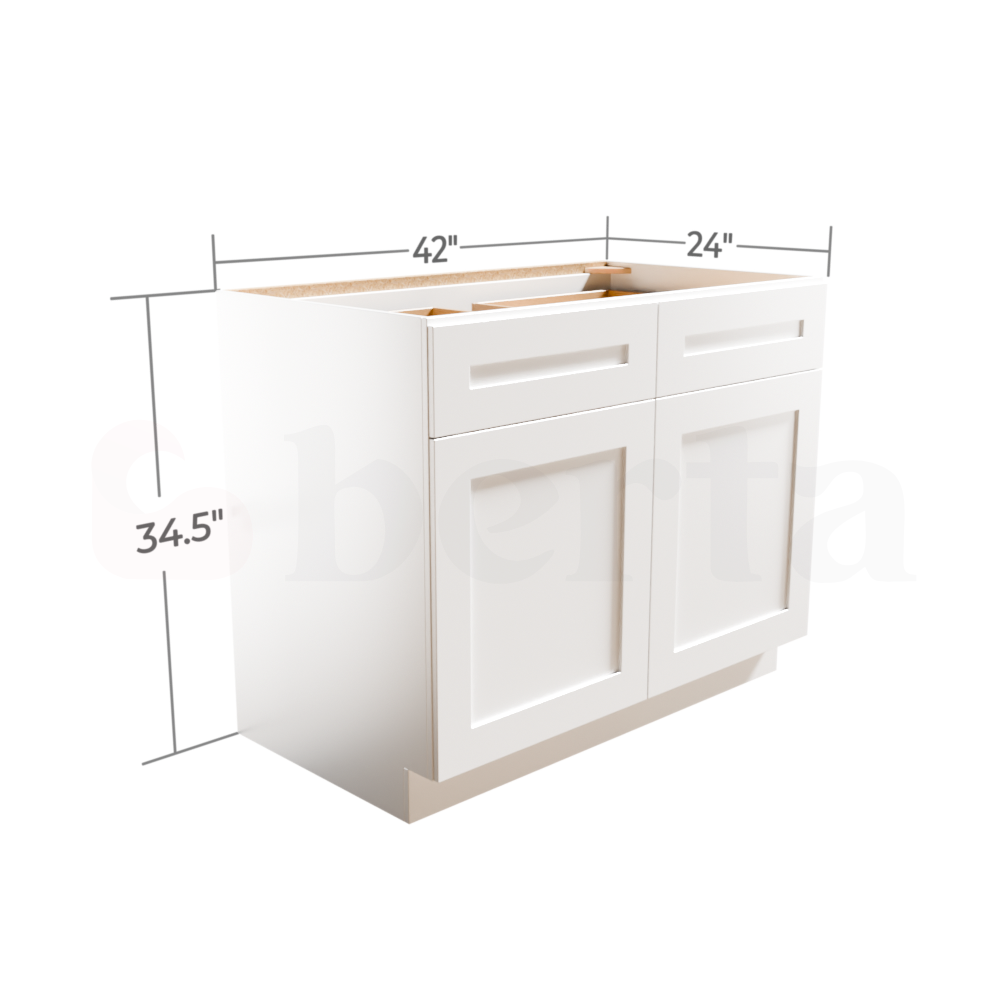Double Door Base Cabinets - Classic Shaker Pre-Assembled - Berta Store 