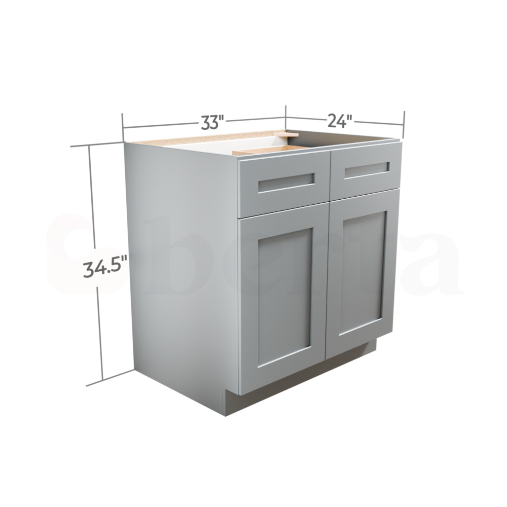 Double Door Base Cabinets - Classic Shaker Pre-Assembled - Berta Store 