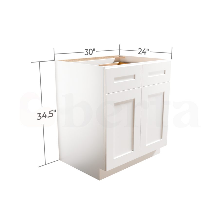 Double Door Base Cabinets - Classic Shaker Pre-Assembled - Berta Store