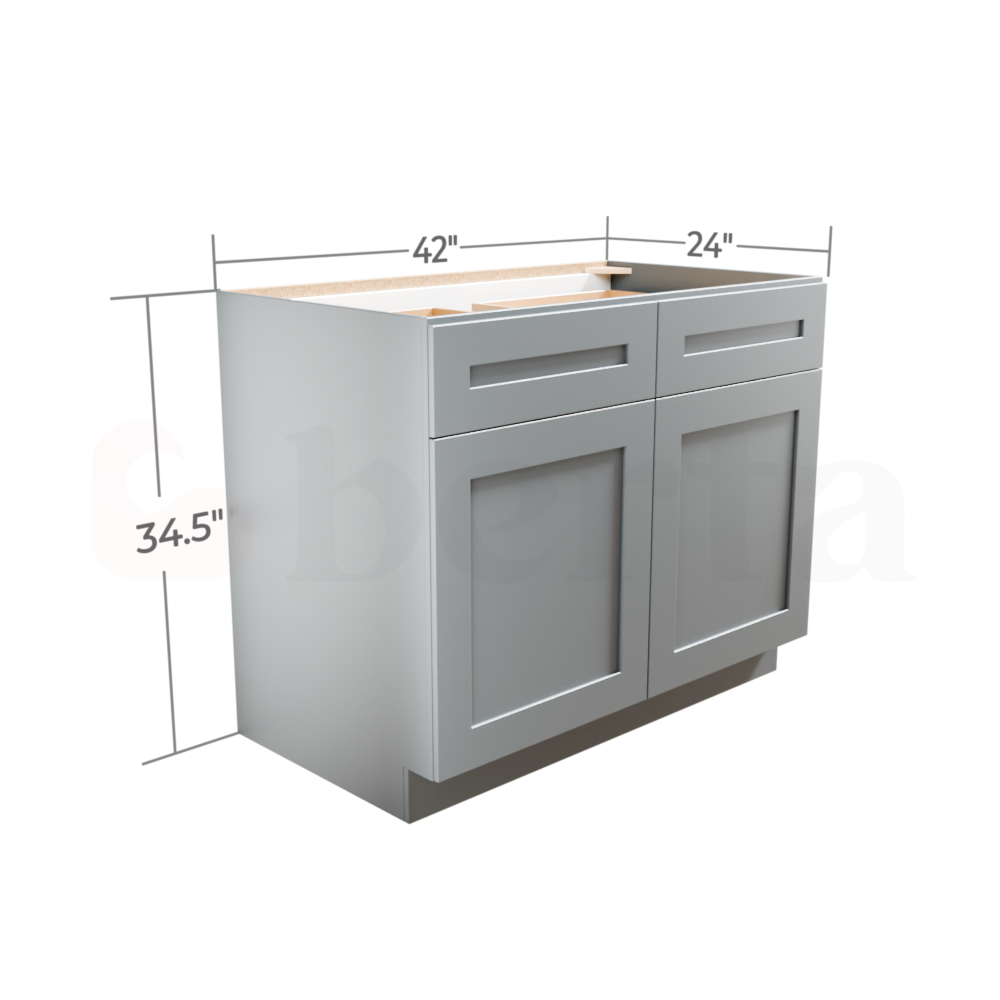 Double Door Base Cabinets - Classic Shaker Pre-Assembled - Berta Store 