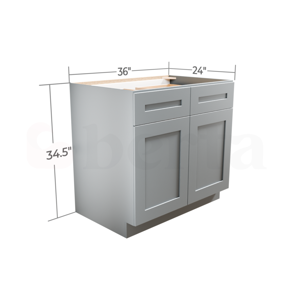 Double Door Base Cabinets - Classic Shaker Pre-Assembled - Berta Store 
