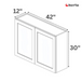Double Door Wall Cabinet 30" High - Classic Shaker Pre-Assembled - Berta 