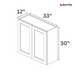 Double Door Wall Cabinet 30" High - Classic Shaker Pre-Assembled - Berta 