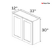Double Door Wall Cabinet 30" High - Classic Shaker Pre-Assembled - Berta 