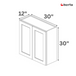 Double Door Wall Cabinet 30" High - Classic Shaker Pre-Assembled - Berta 