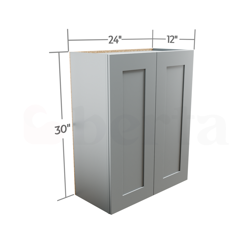 Double Door Wall Cabinet 30" High - Classic Shaker Pre-Assembled - Berta 