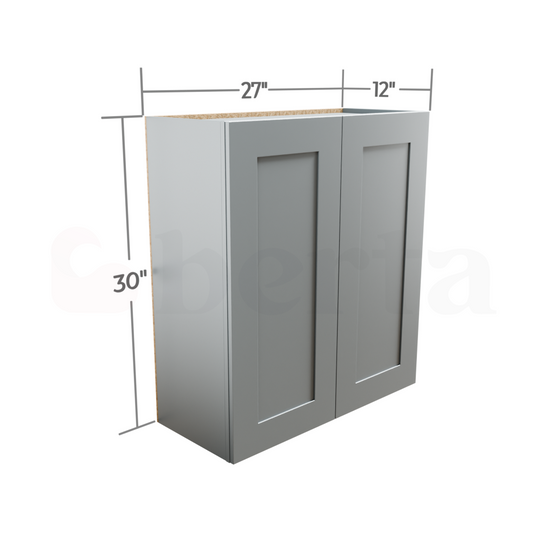 Double Door Wall Cabinet 30" High - Classic Shaker Pre-Assembled - Berta 