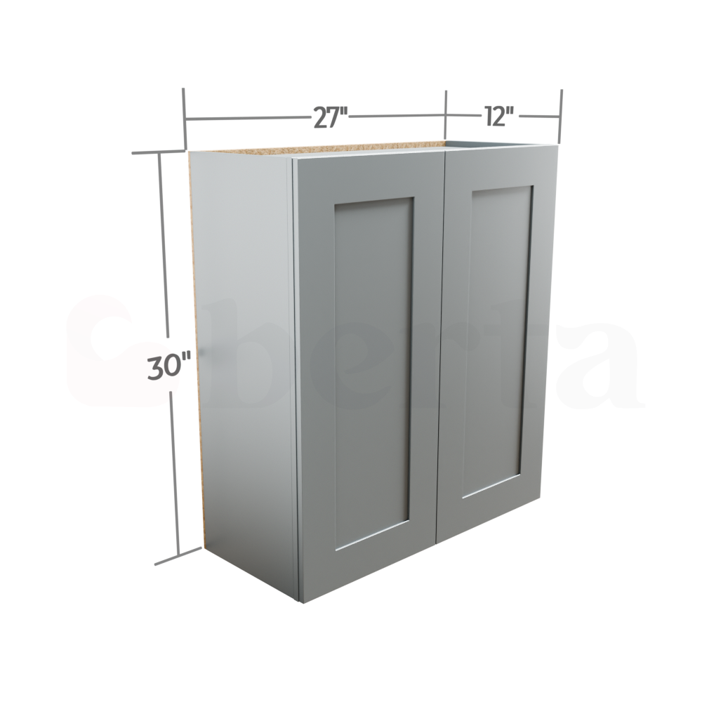 Double Door Wall Cabinet 30" High - Classic Shaker Pre-Assembled - Berta Store 